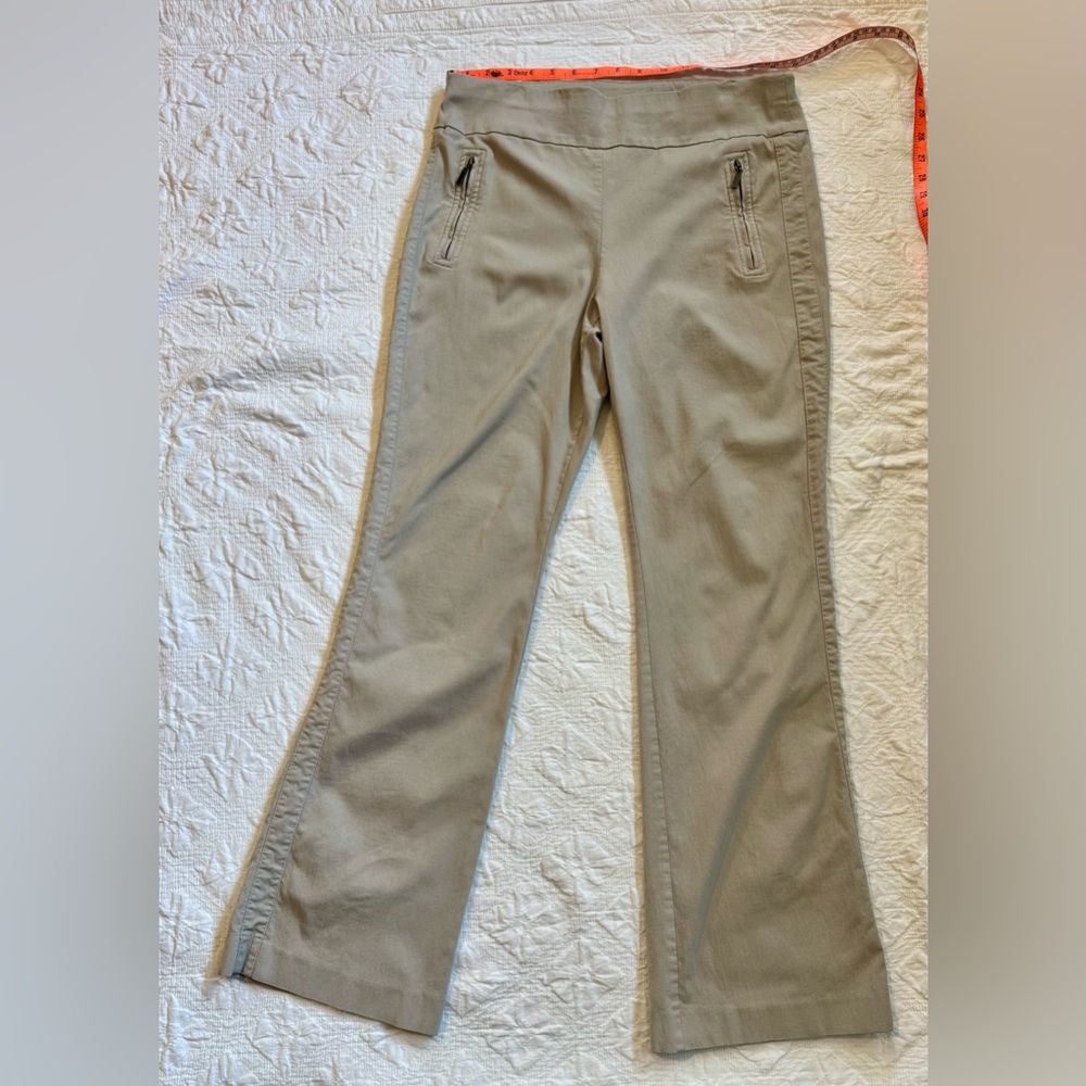 INC Tan Bootcut Pants with Zipper Pockets